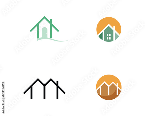Real estate and home buildings logo icons template
