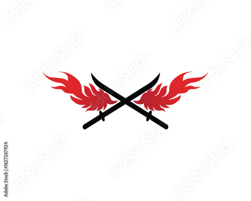 Cross swords icon flat. Simple vector symbol and bonus icon