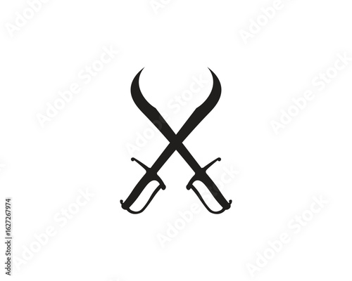 Cross swords icon flat. Simple vector symbol and bonus icon