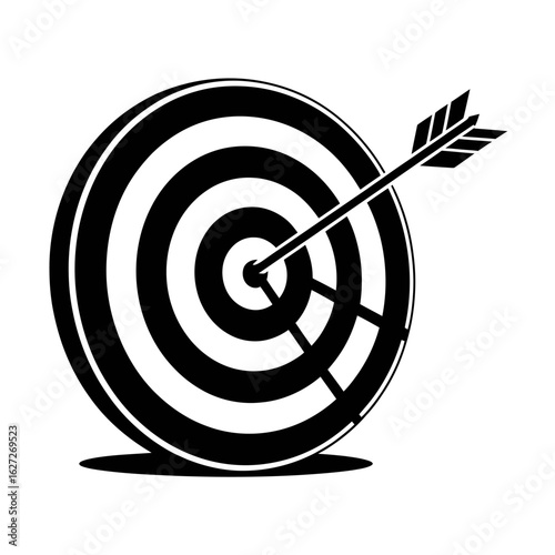 Arrow Hitting Bullseye on Target Symbolizing Aim Achievement and Success