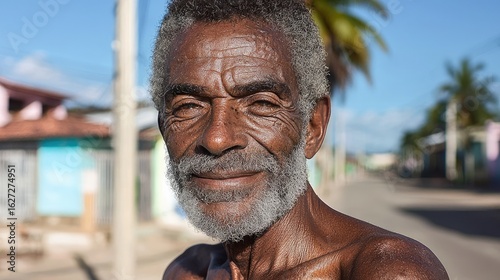 Portrait of a smiling senior man outdoors.