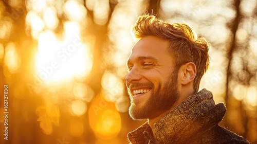 Outdoor portrait of a smiling man in golden light.