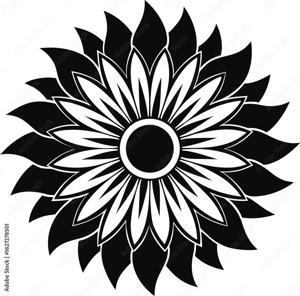 sunflower bloom silhouette design sunflower bloom silhouette design