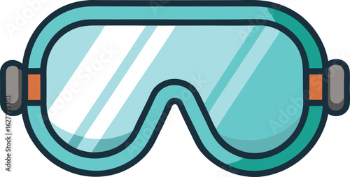 Safety goggles with fogged lenses illustration