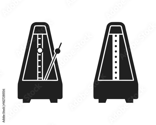 Classic Metronome icon vector silhouette illustration isolated on white background