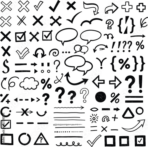 Hand Drawn Math Symbols and Doodles - Vector Set