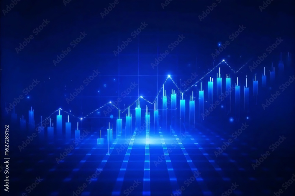 Naklejka premium Market chart of business increase stock graph or investment financial data profit on growth money diagram background with success diagram exchange information. exchange financial growth graph.