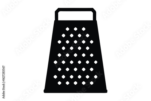 Black and White Silhouette of a Traditional FourSided Box Grater Kitchen Utensil