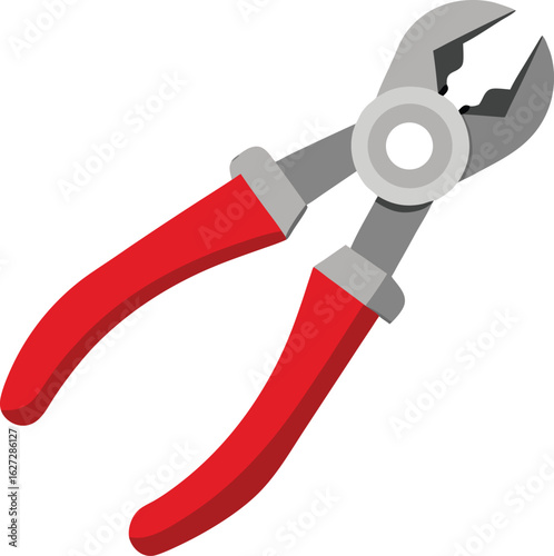 Pliers gripping bolt tool illustration on white background