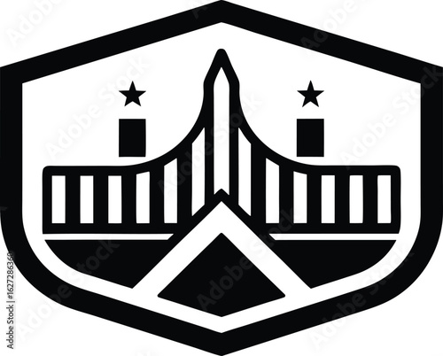 Border control vector icon.