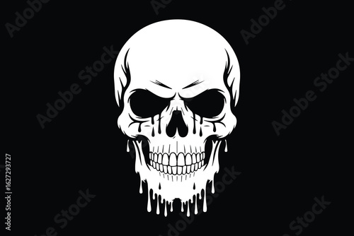 dripping skull silhouette  vector