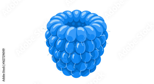 Stylized blue raspberry illustration with clean lines and vibrant color palette, isolated against a white background for design versatility