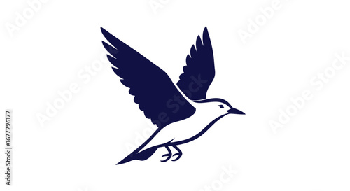 Minimalist Bird Illustration: A Symbol of Freedom and Graceful Flight Represented in Simple Design with Open Wings and Sharp Lines