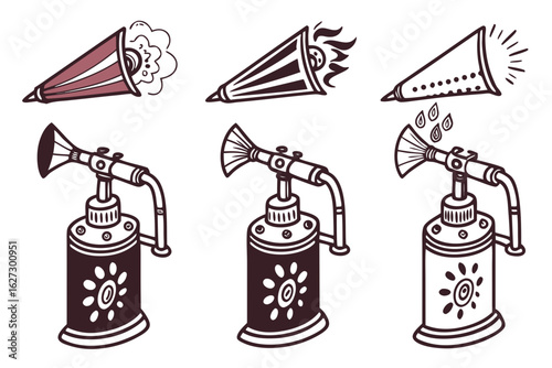 Blowtorch vector silhouette illustration isolated on white background