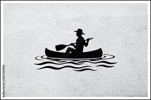 Paddle the Peaceful Waters,
Solo Adventure Canoe Ride,
Tranquil River Journey,
Man & Paddle in Harmony