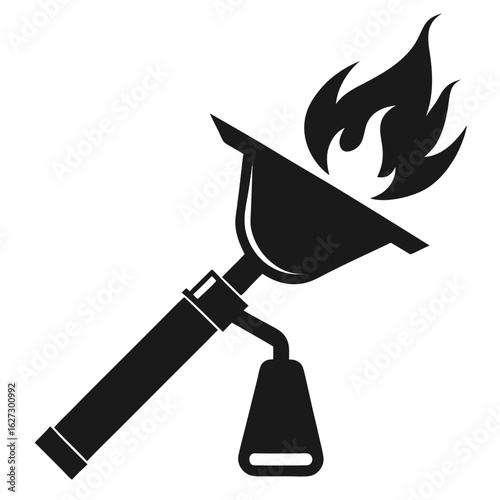 Blowtorch vector silhouette illustration isolated on white background