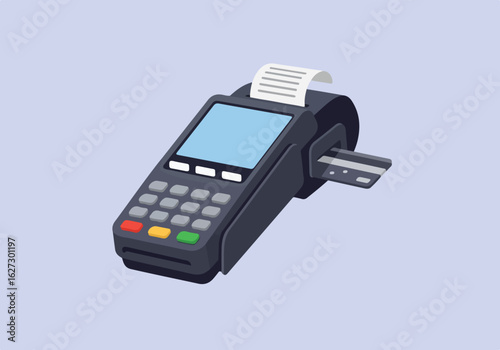 Point of sale terminal with card payment for cashless transactions concept