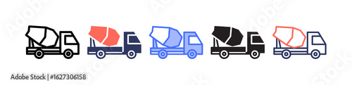 Concrete Mixer Truck multiple icon