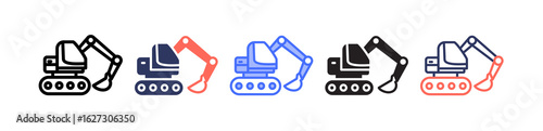 Excavator multiple icon