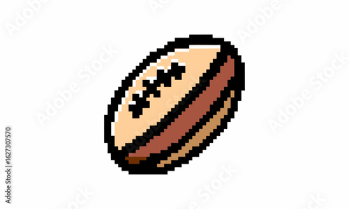 Rugby icon cartoon pixel illustration
