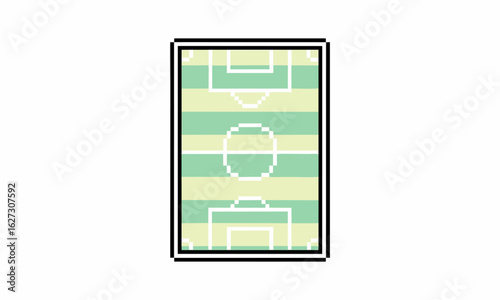 football field cartoon pixel illustration