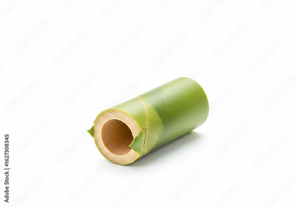 Fresh Green Bamboo Segment Isolated on White Background Fresh Green Bamboo Segment Isolated on White Background