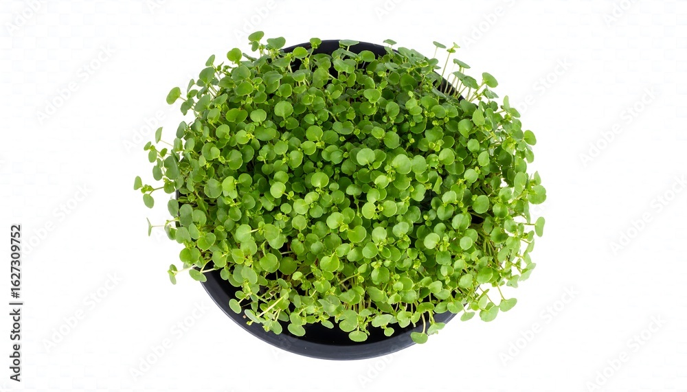Obraz premium Fresh microgreens in a black bowl