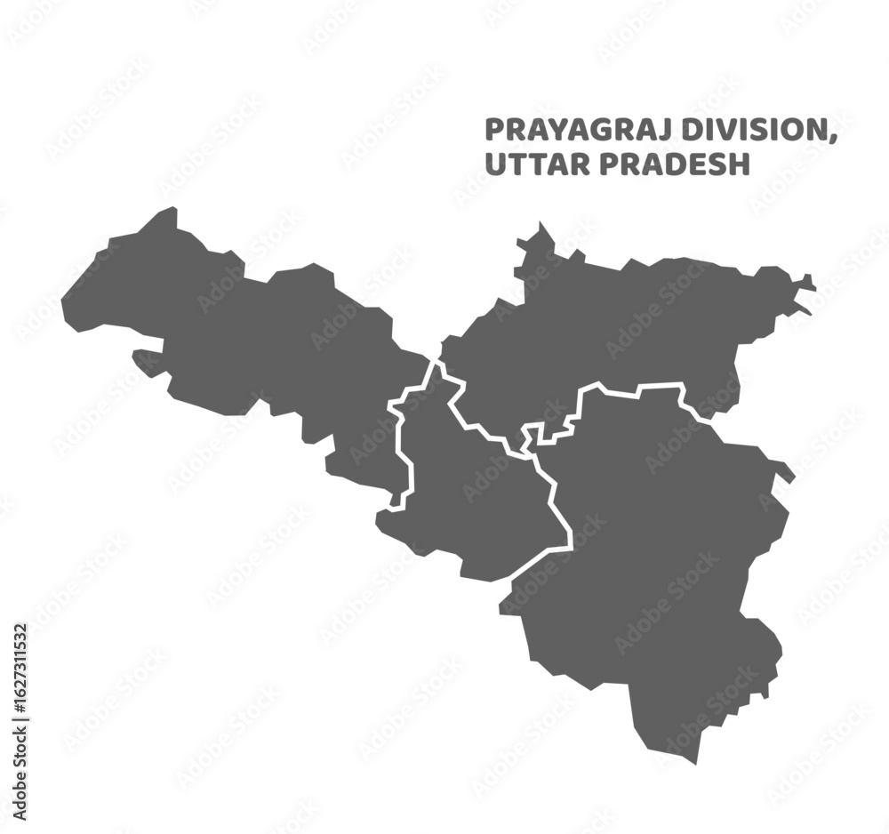 Prayagraj Division Highlighted in Uttar Pradesh State Map of India Prayagraj Division Highlighted in Uttar Pradesh State Map of India