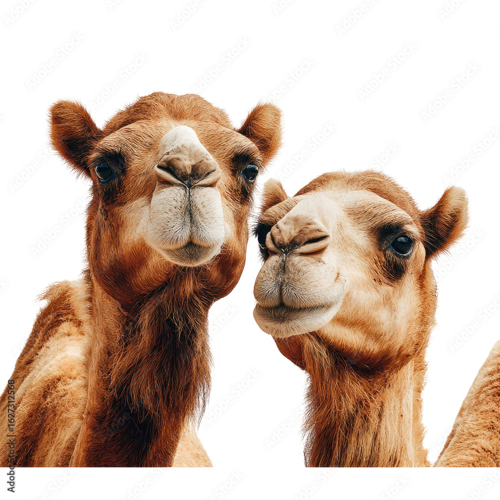 Obraz premium Two camels facing forward