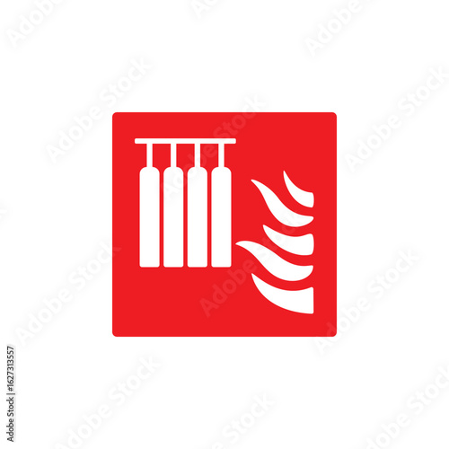 fixed fire extinguishing battery icon symbol sign vector
