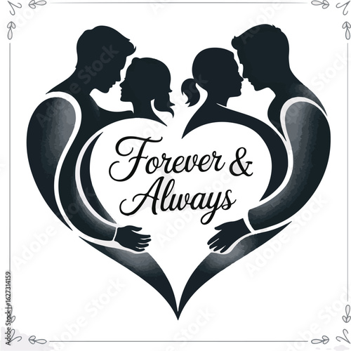 Romantic Couple Silhouette Set  Love and Affection Poses Collection