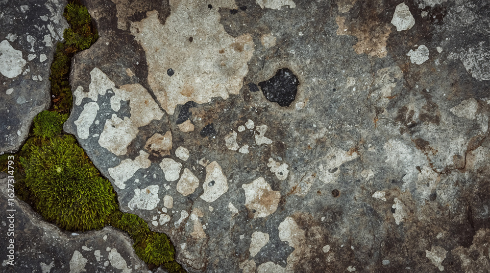 Obraz premium Weathered Stone Surface with Moss