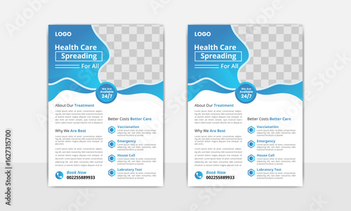 Medical Healthcare Flyer Design Template, Professional Modern unique layout for medical flyer.