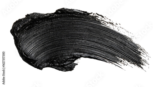 Dark, smudged, black cosmetic product swatch