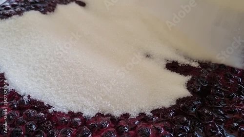 Add sugar when cooking the berries. The process of making homemade blackcurrant jam