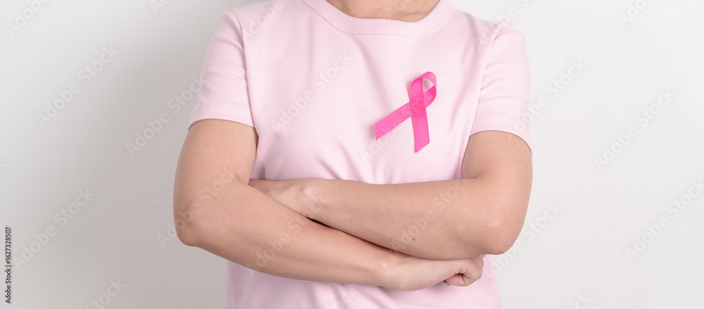 custom made wallpaper toronto digitalPink October Breast Cancer Awareness month, woman with pink Ribbon for concepts of support people life and illness. National cancer survivors month, Women Health day and February World cancer day