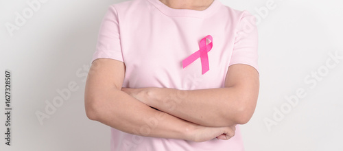 Wallpaper Mural Pink October Breast Cancer Awareness month, woman with pink Ribbon for concepts of support people life and illness. National cancer survivors month, Women Health day and February World cancer day Torontodigital.ca