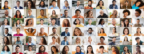 A vibrant collage showcases a diverse group of happy individuals, highlighting multiracial and polyethnic backgrounds. Each face reflects a unique story of joy and connection.