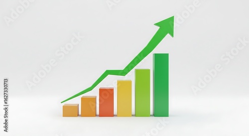 Free Download Green arrow graph showing upward trend isolated on white background - GFXLoad