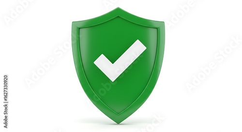 Green shield with white check mark isolated on white background Free Download Green shield with white check mark isolated on white background - GFXLoad