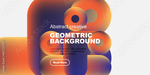 Abstract shapes, vibrant colors, geometric design. Text overlay present, promoting further exploration. Modern aesthetic.