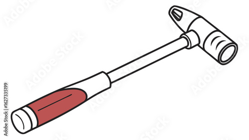 Medical Reflex Hammer Line Art Illustration for Neurological Examination and Diagnosis