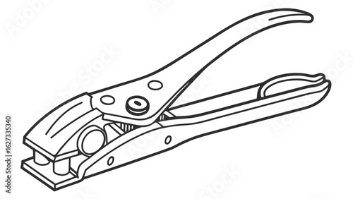 Single Hole Punch Line Art Illustration for Office and Craft Projects