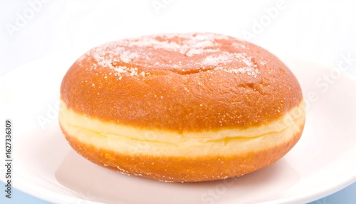 Single glazed donut on a plate