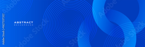 Abstract blue vector background with concentric circles and transparent curved shapes. Minimal and modern design. Ideal for web headers, cover pages, presentations, and digital use