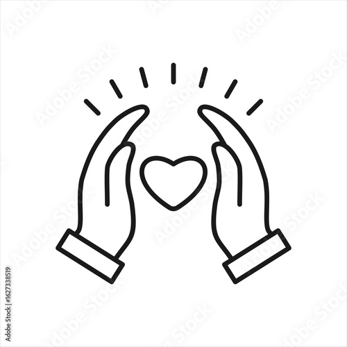 Faith Outline Icon Vector Illustration