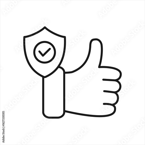 Reliable Outline Icon Vector Illustration