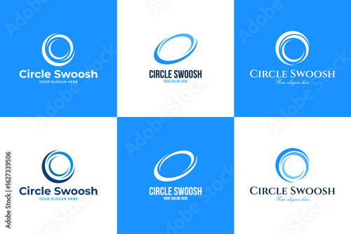 Set collection of circle swoosh logo design template vector illustration idea