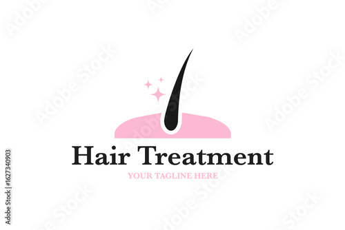 Hair treatments for fall or beauty logo design vector symbol illustration