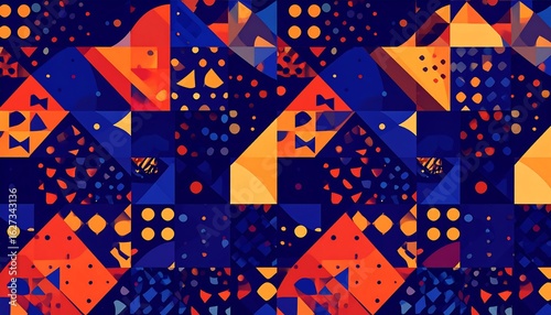 Abstract geometric pattern of vibrant colors
